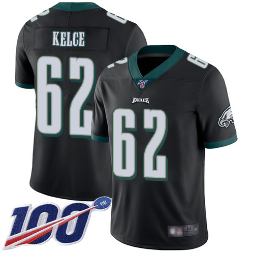 Men Philadelphia Eagles 62 Jason Kelce Black Alternate Vapor Untouchable NFL Jersey Limited Player